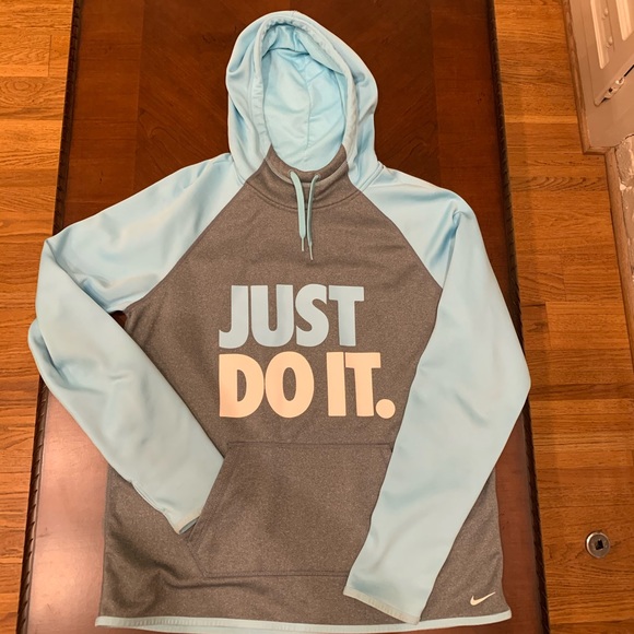 NIKE Just Do It blue and grey hoodie - Picture 1 of 6